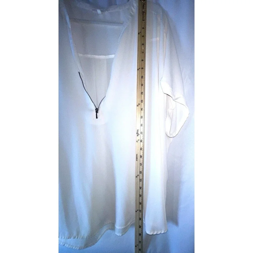 Maurice’s Shirt Short Sleeve 1/4 Zip Ivory Pull Over Women’s Size 4X - Picture 8 of 8